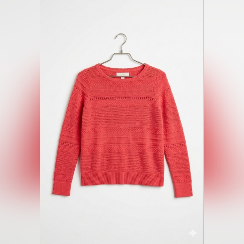 LOFT Red Crew Neck Sweater~Size Large